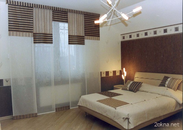 Японские шторы для спальни - фото