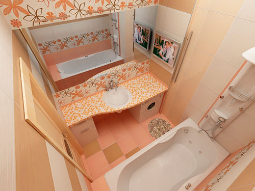 На фото дизайн маленькой ванной комнаты