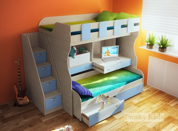 двойная кровать для мальчиков в детскую