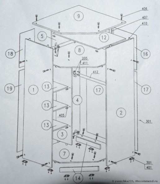 Сборка углового шкафа
