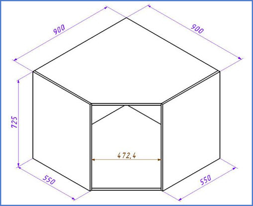 Угловой шкаф на кухню