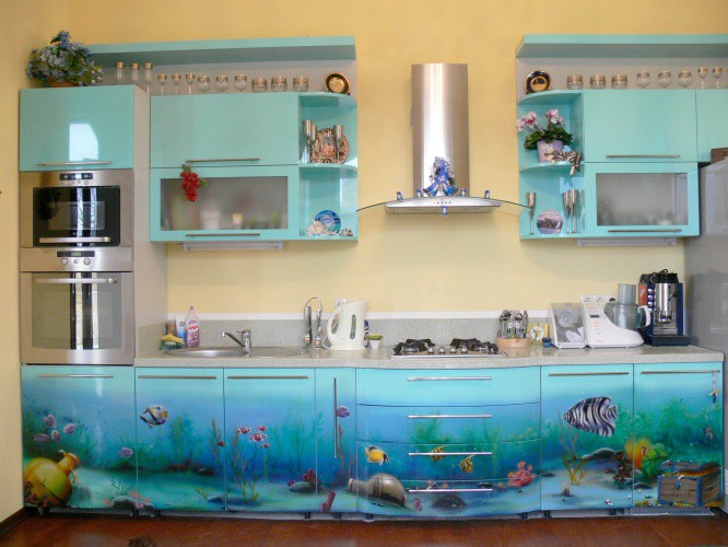 Кухня-аквариум дизайн, кухни, необычные
