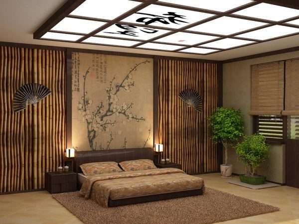 Натуральные материалы в дизайне спальни в эко стиле