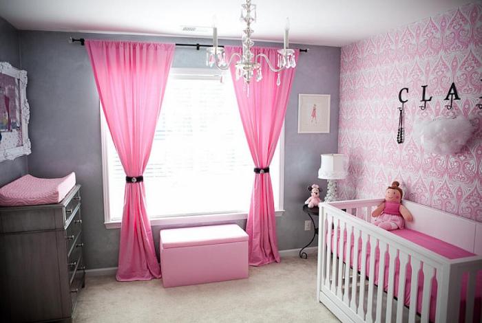 Обои розового цвета для спальни