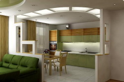 Современные варианты объединения кухни и гостиной комнаты