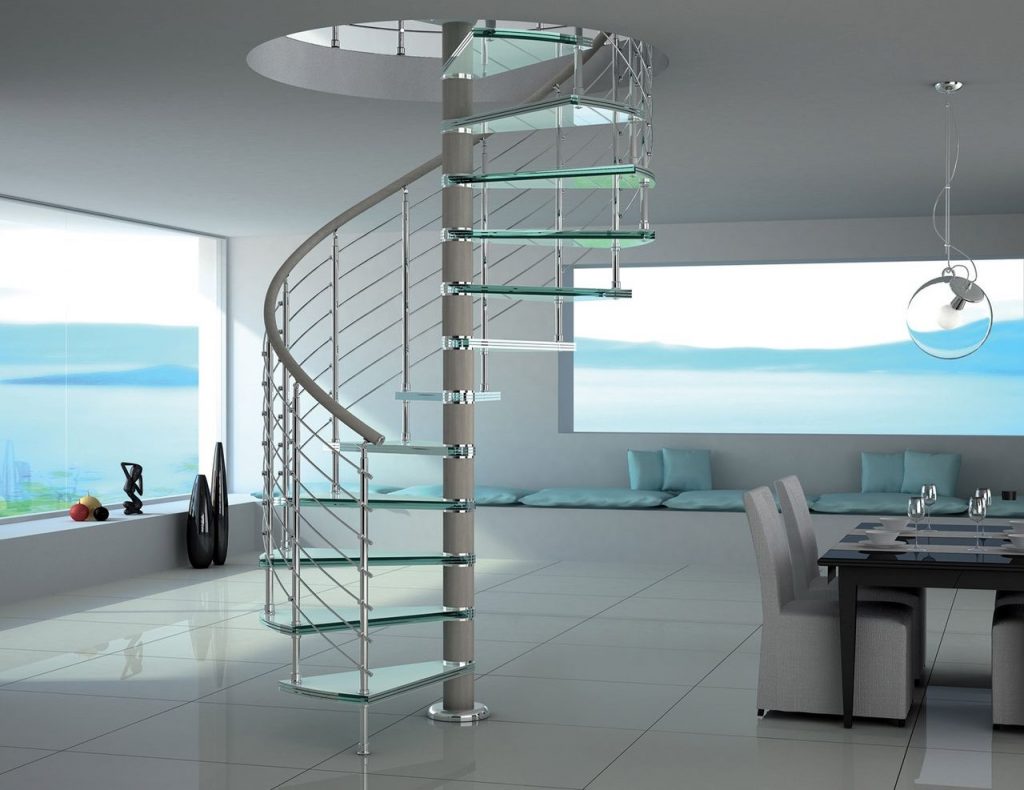 Винтовая лестница в стиле хай-тек