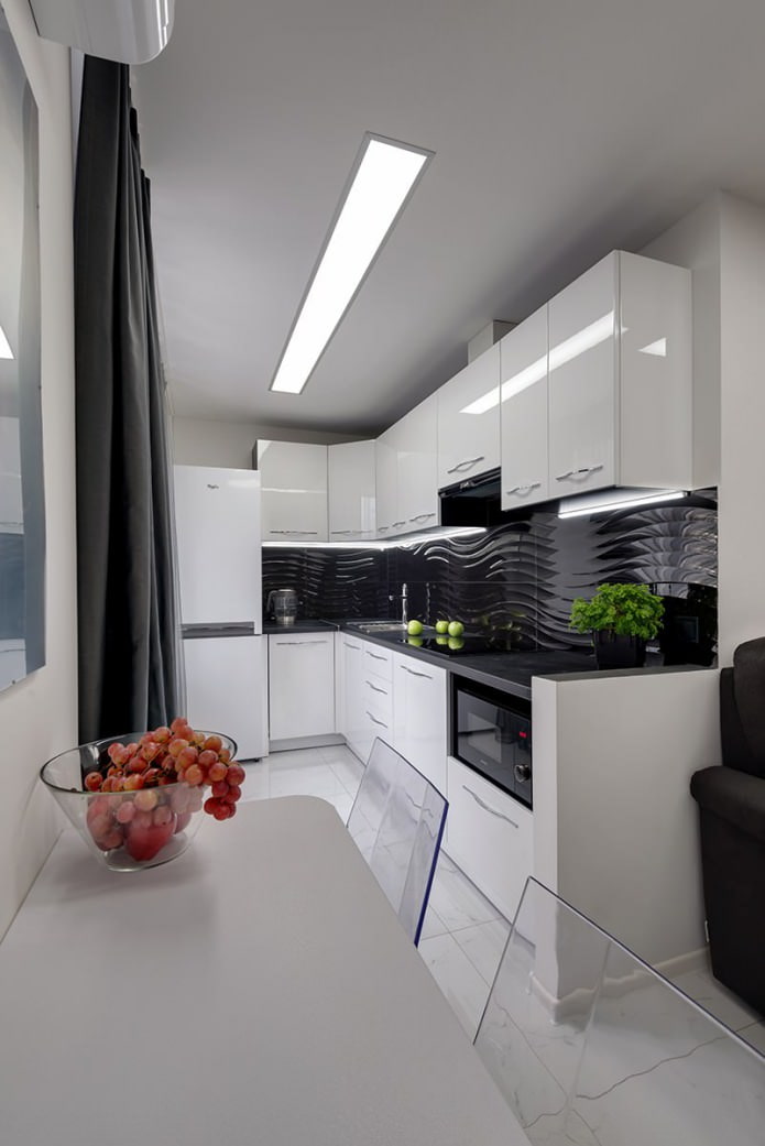 черно-белая кухня в современном стиле