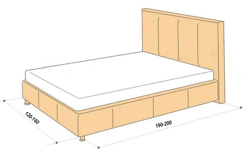 Стандартные размеры полутораспальной кровати