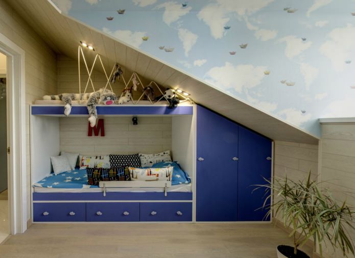 Дизайн мансардной детской комнаты: 55 современных вариантов, фото в интерьере