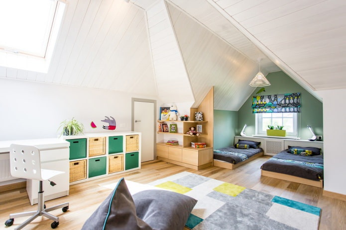 Дизайн мансардной детской комнаты: 55 современных вариантов, фото в интерьере