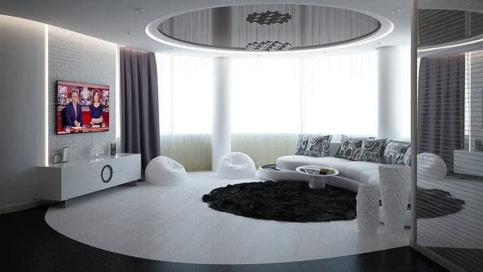 яркий дизайн комнаты в белых тонах