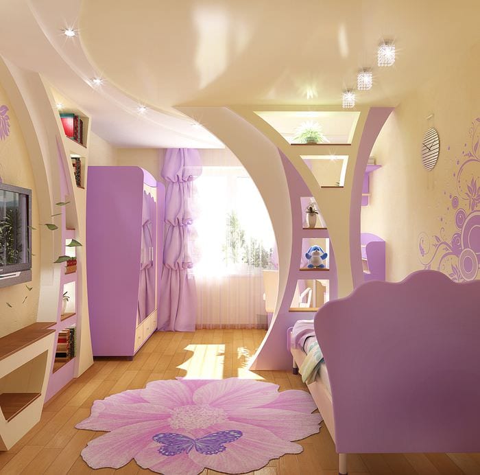 идея яркого интерьера детской комнаты