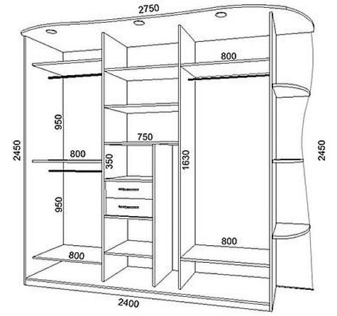 фото Чертеж шкафа купе