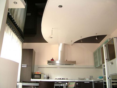 Потолки из гипсокартона для кухни 2018 (77 фото): подвесные фигурные гипсокартонные красивые потолки
