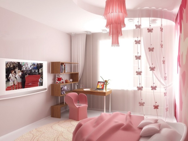 розовый цвет в спальне