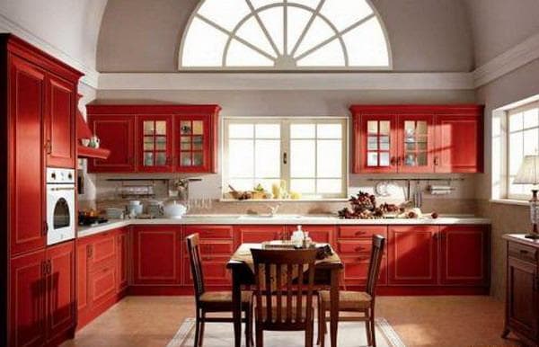 сочетание цветов для интерьера кухни: яркие цвета кухни