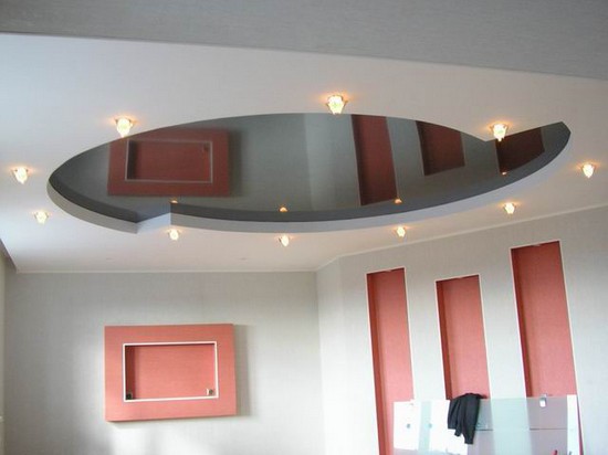 двухуровневые потолки из гипсокартона на фото