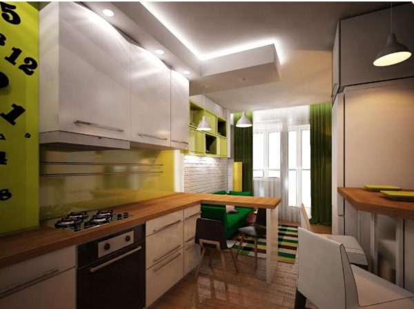 Дизайн кухни гостиной 20 кв м - фото с зонированием
