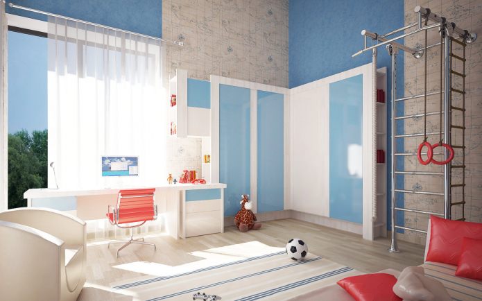 Шведская стенка в интерьере детской комнаты. Фото 5