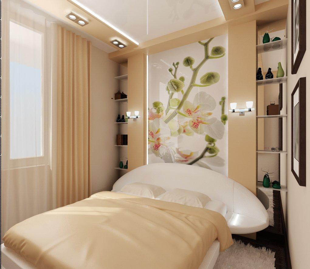 Маленькую узкую спальню можно с легкостью скорректировать при помощи зонирования и грамотно подобранного стиля