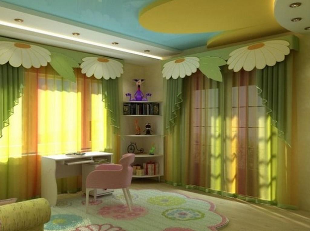 Перед тем как приступать к монтировке потолка, следует заранее продумать его дизайн, который бы органично дополнял интерьер детской комнаты