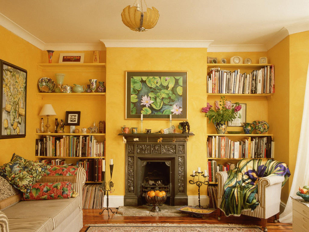 Желтый цвет в интерьере комнаты пробуждает творческое вдохновение и способствует разного рода открытиям