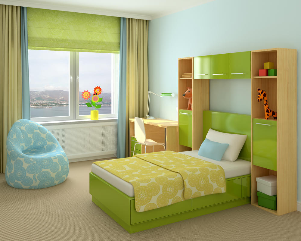 Детскую спальню лучше всего оформлять в ярких цветах, которые понравятся ребенку 