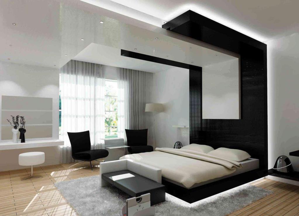 Потолок в стиле хай-тек способен сделать интерьер комнаты более просторным и легким