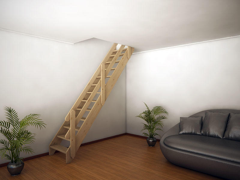 Лестницы для дачи эконом-класса могут быть изготовлены из лиственницы