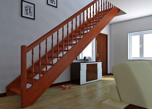 Стильно дополнить интерьер загородного дома можно при помощи красивой деревянной лестницы на второй этаж