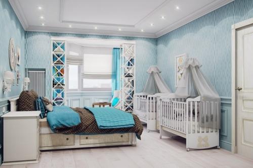 Совмещенная с детской спальня — отличное решение для небольшой однокомнатной квартиры