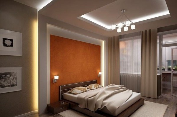 Потолок из гипсокартона — одно из наиболее удачных решений при ремонте спальни