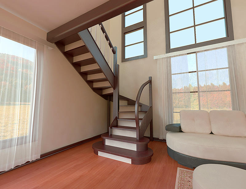 П-образная лестница: на второй этаж с площадкой, 180 градусов, онлайн-расчет своими руками, размеры и фото