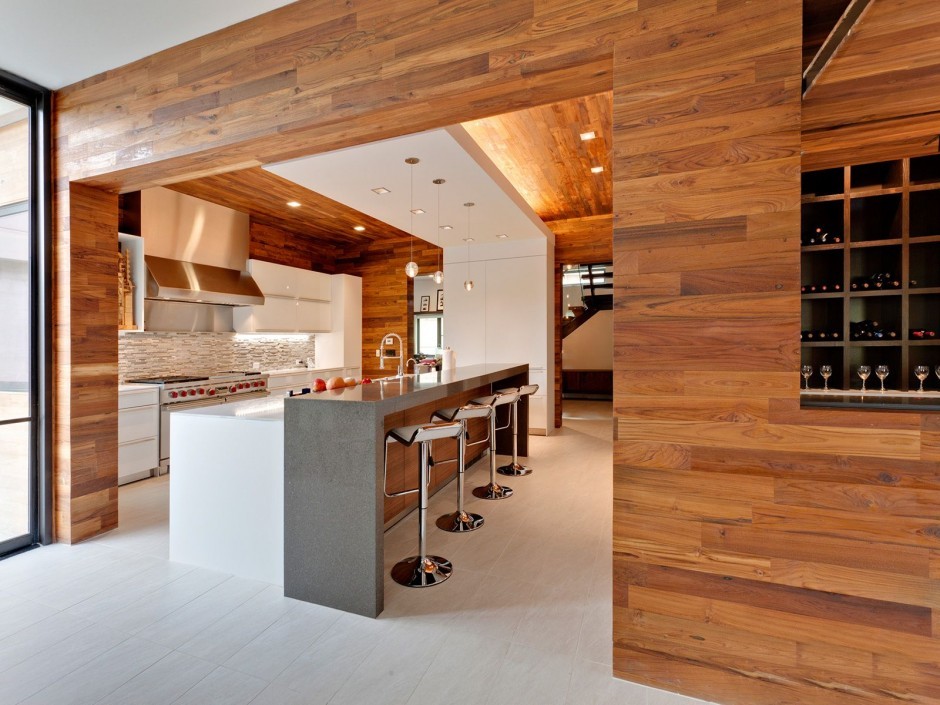 Деревянный декор кухонного пространства