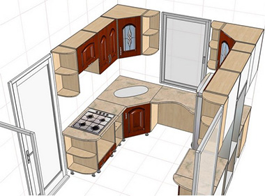 П-образная кухня (26 фото): дизайн интерьера, чертеж, планировка с барной стойкой