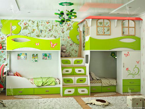 расположение мебели в комнате ребенка 2