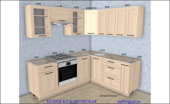 Дизайн-проект кухни Престиж 2200х1800
