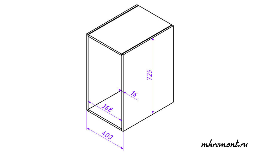 Чертеж шкафа.