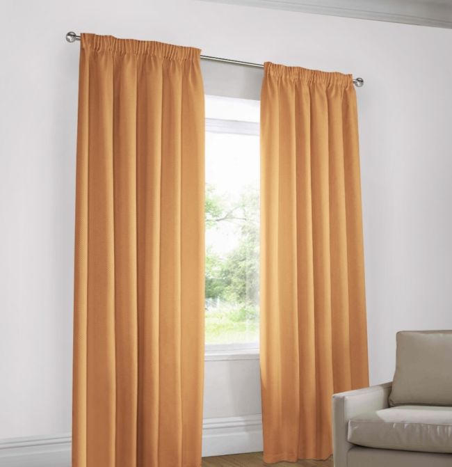 White walls-pale orange curtains 2