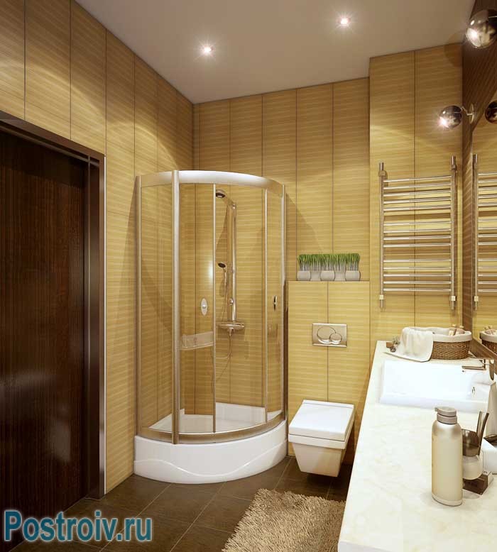 Дизайн 2-комнатной квартиры. Фото ванной комнаты