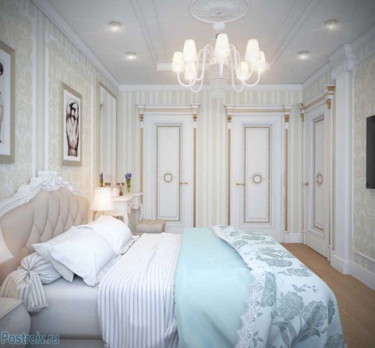Красивая спальня в классическом стиле. Фото