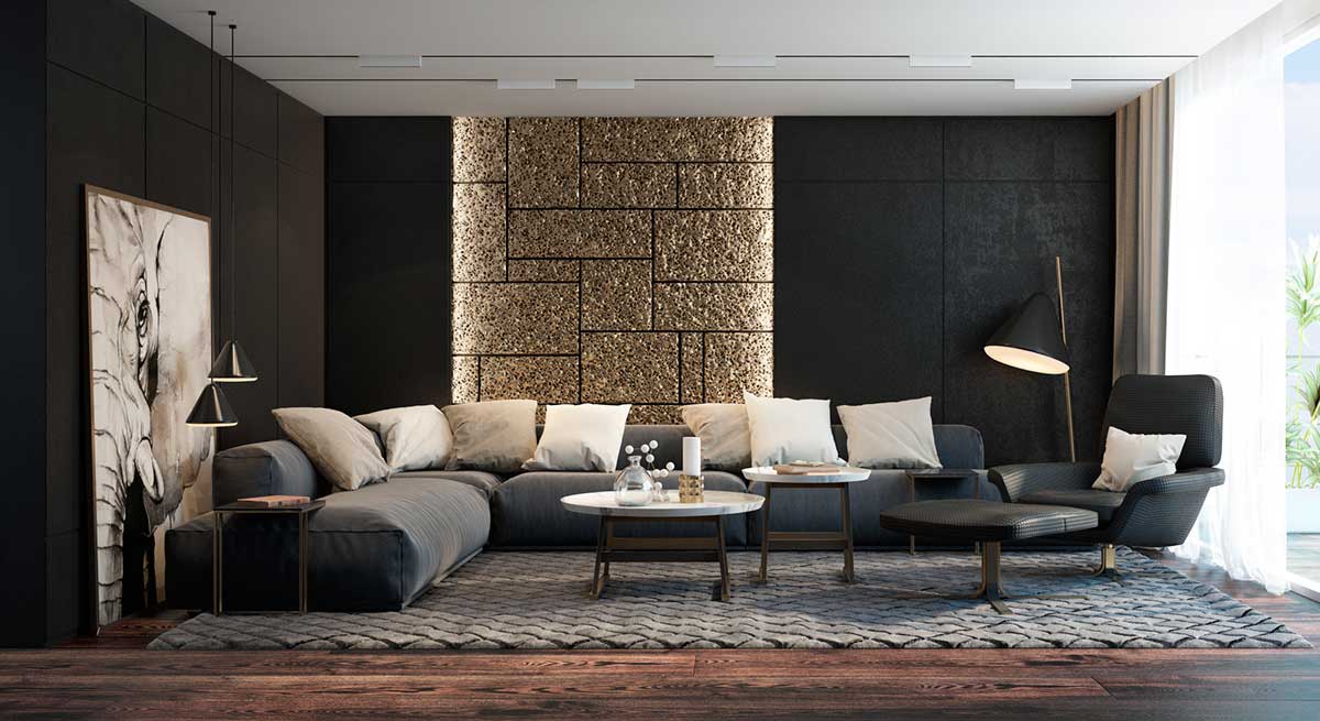 black-living-room-accent-colors