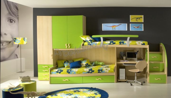 зеленый дизайн комнаты для подростка девочки
