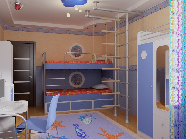 Дизайн детской комнаты для двух мальчиков (фото)