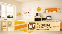 Дизайн молодежной комнаты в оранжевых тонах