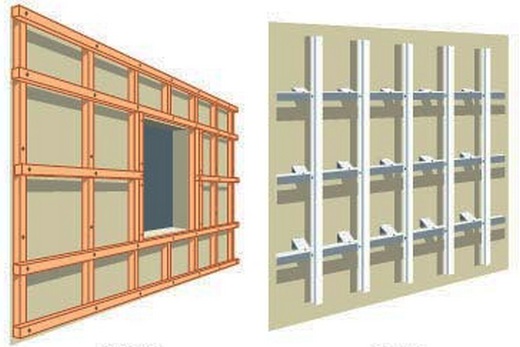 Металлическая и деревянная обрешетка