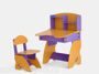 Детский столик с полочками, фиолетово-оранжевый