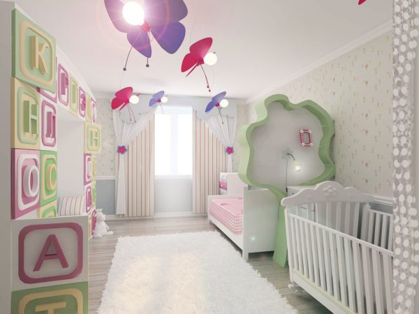 необычный дизайн детской спальни 