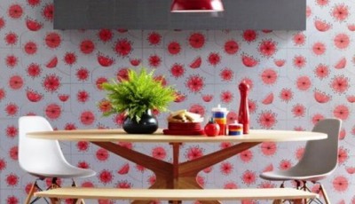 Обои для столовой: фото дизайна интерьера кухни
