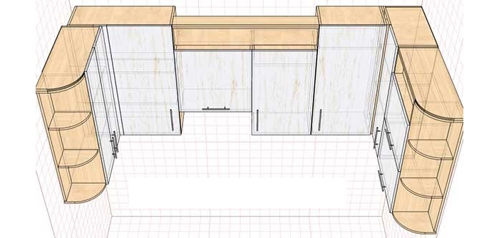 П - образная планировка модульного гарнитура
